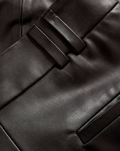 PAVALINE MINI SKIRT IN BLACK VEGAN LEATHER
