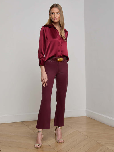 DANI 3/4 SLEEVE BLOUSE IN BLACK CHERRY