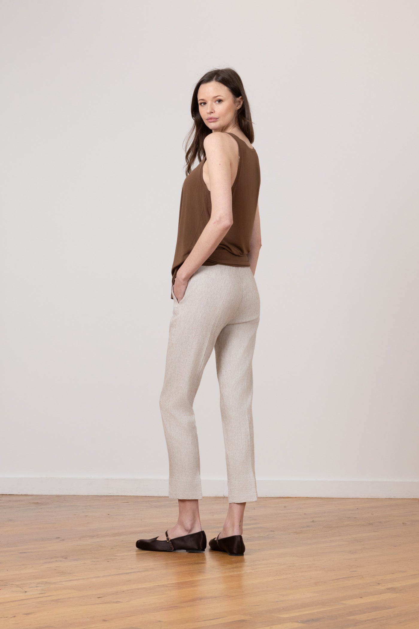 Avenue Montaigne TONIC HAIRLINE STRIPE PANT at Romi Boutique