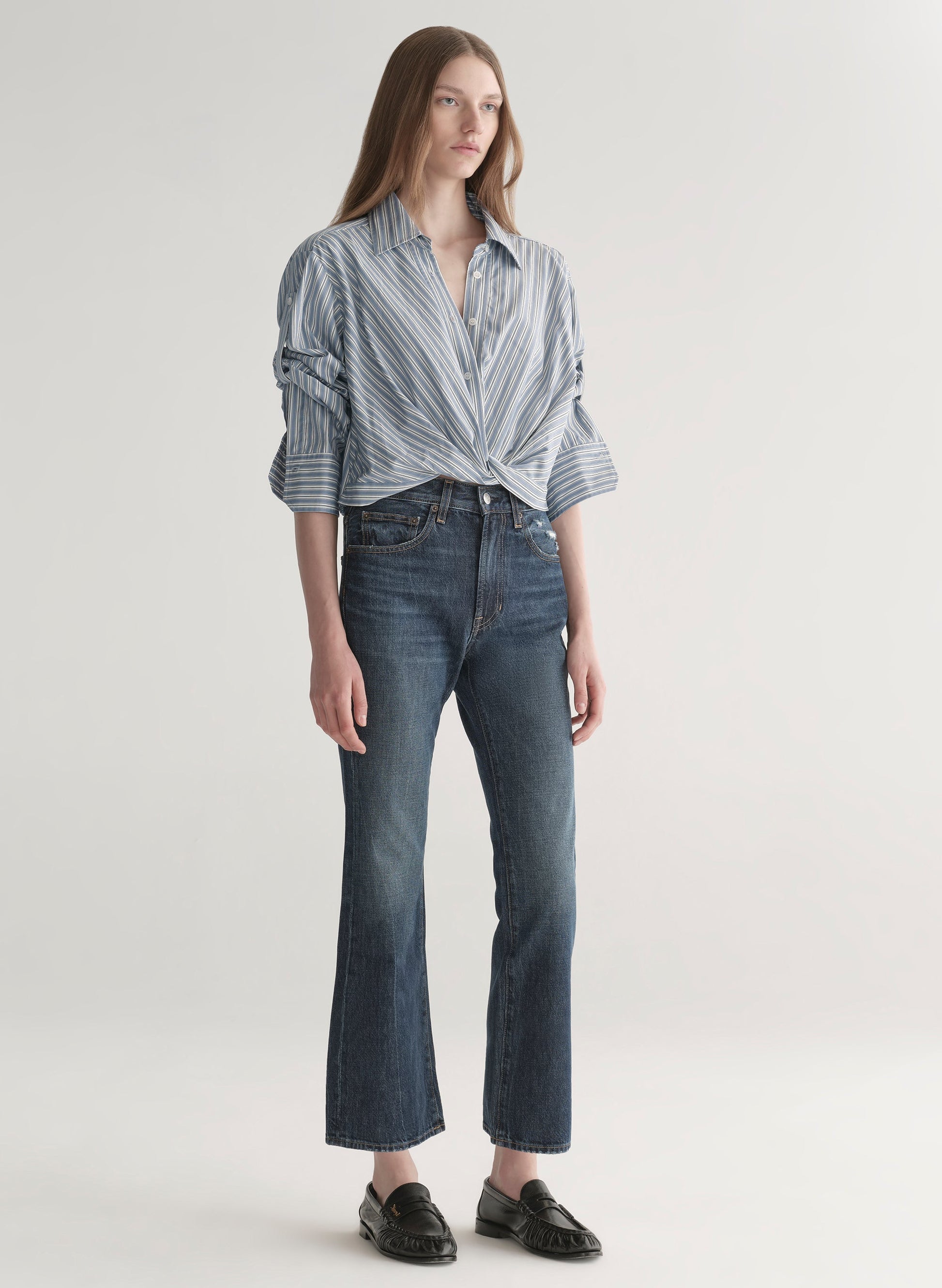 A.L.C Leo Striped Cotton Shirt at Romi Boutique