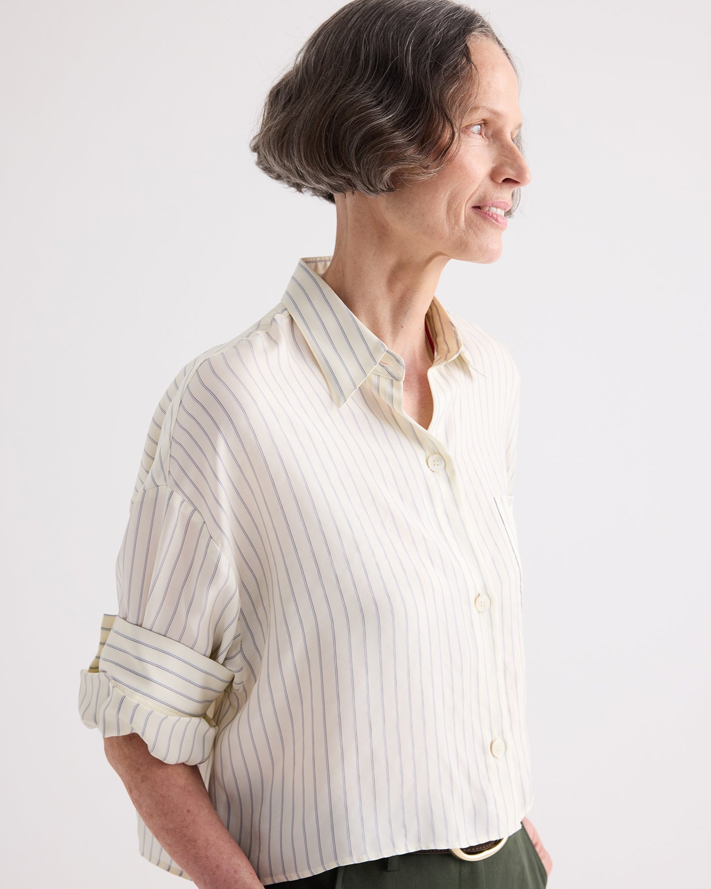 TWP Next Ex Pencil Stripe Shirt at Romi Boutique