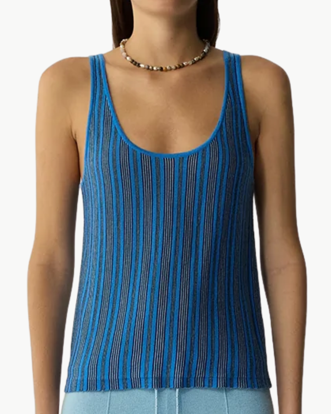 Guest In Residence FINE STRIPE TANK at Romi Boutique