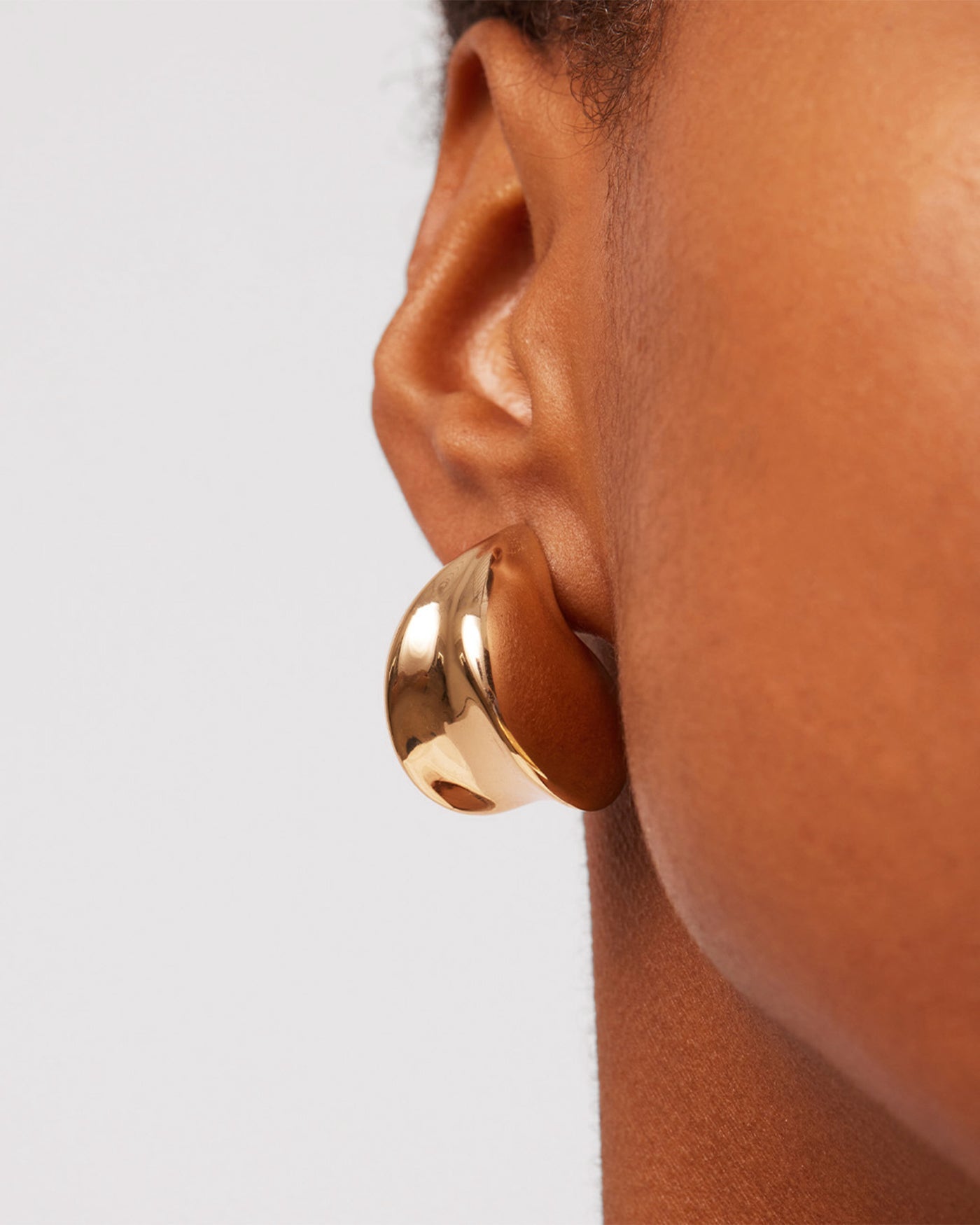 PAIGE PUFF EARRINGS IN HIGH POLISH GOLD - Romi Boutique