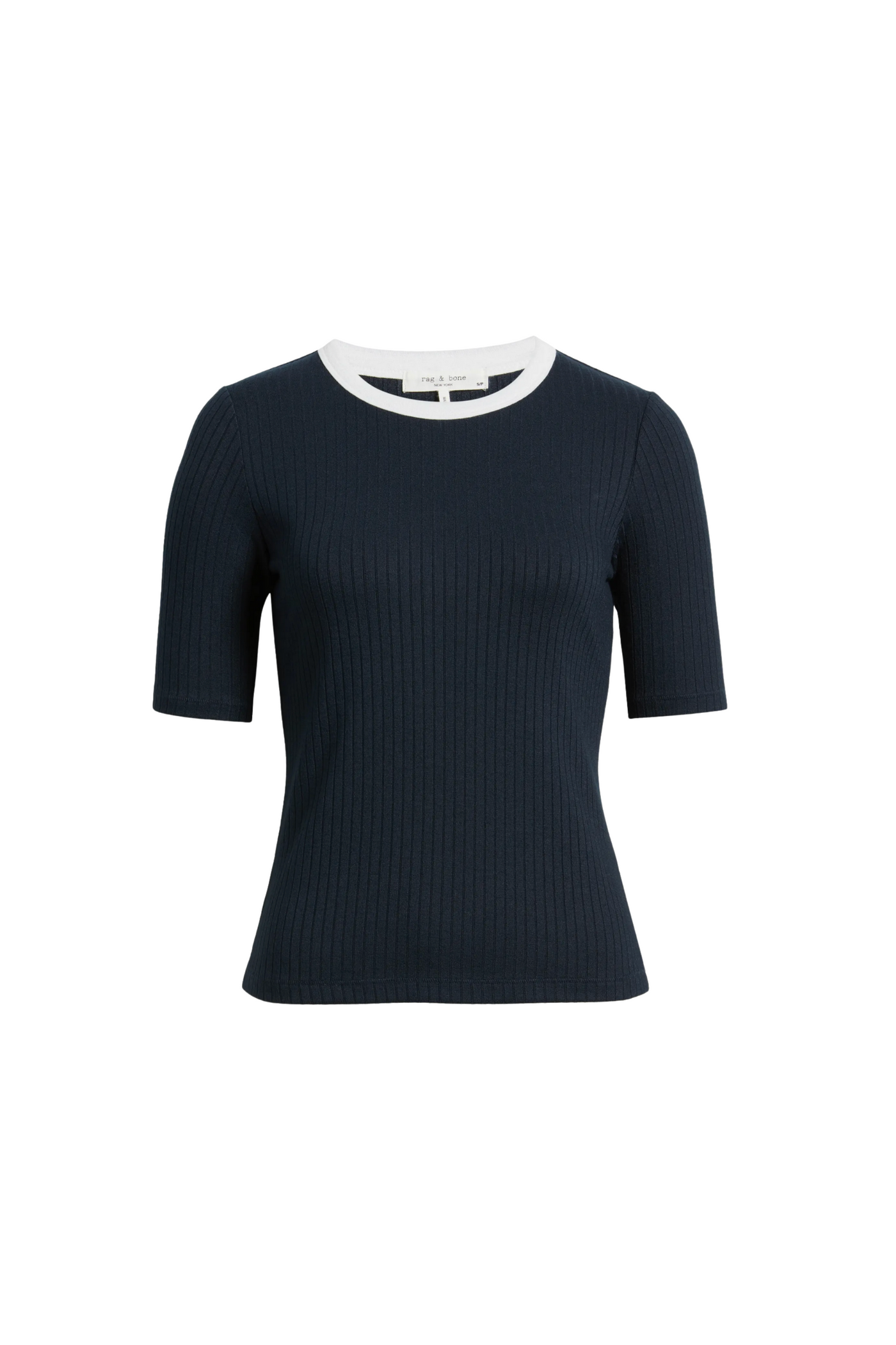 THE KNIT CONTRAST RINGER TEE IN SALUTE