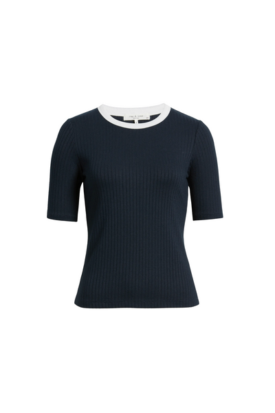 THE KNIT CONTRAST RINGER TEE IN SALUTE