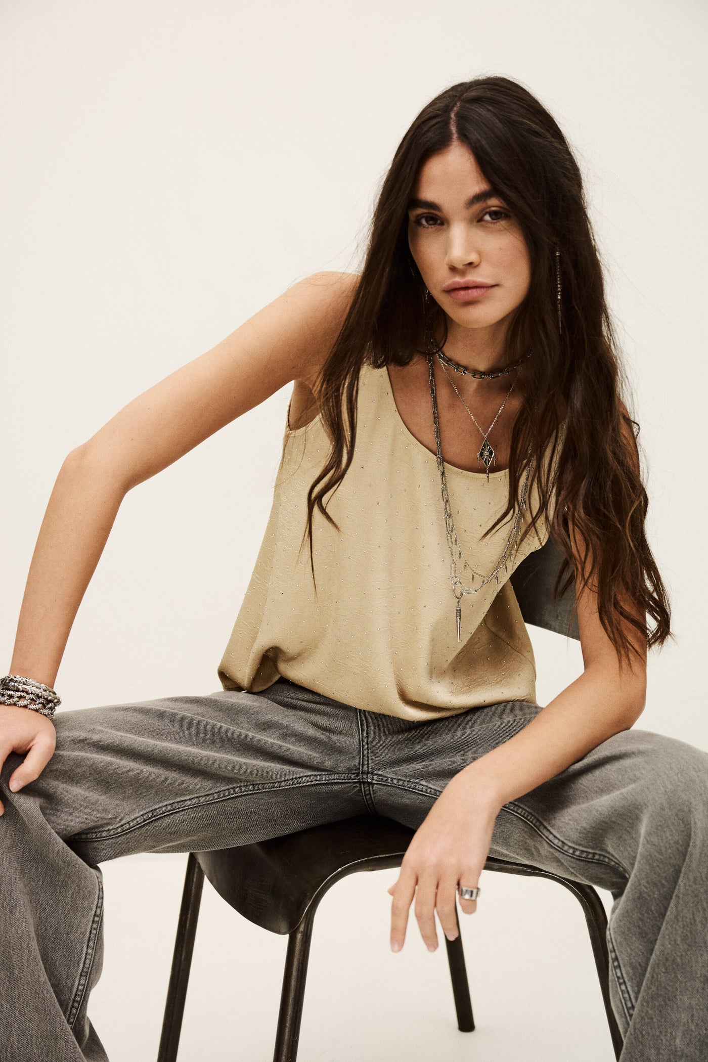 DIGUE TANK TOP IN CHAMPAGNE