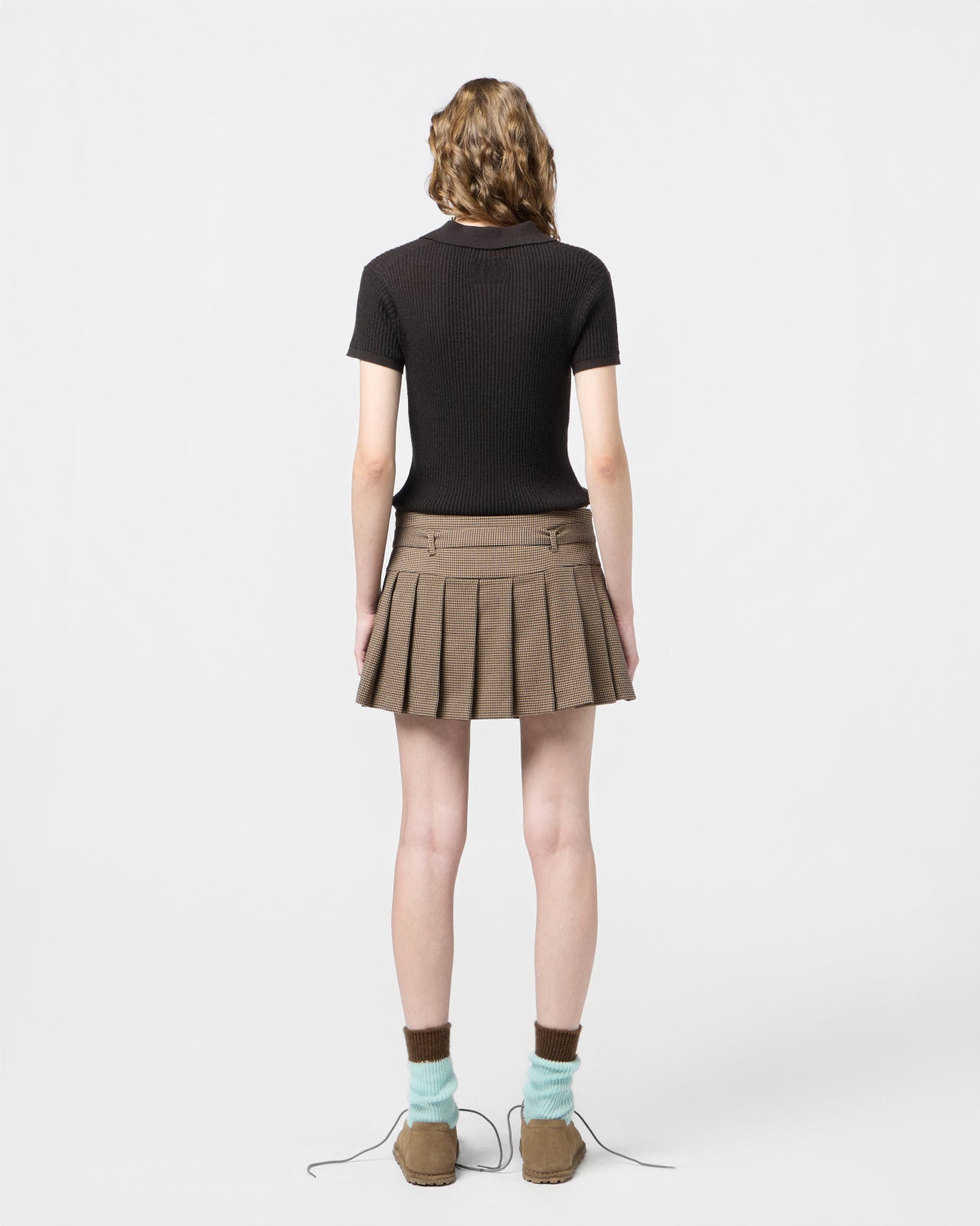 SHRUNKEN POLO IN BURNT COCOA