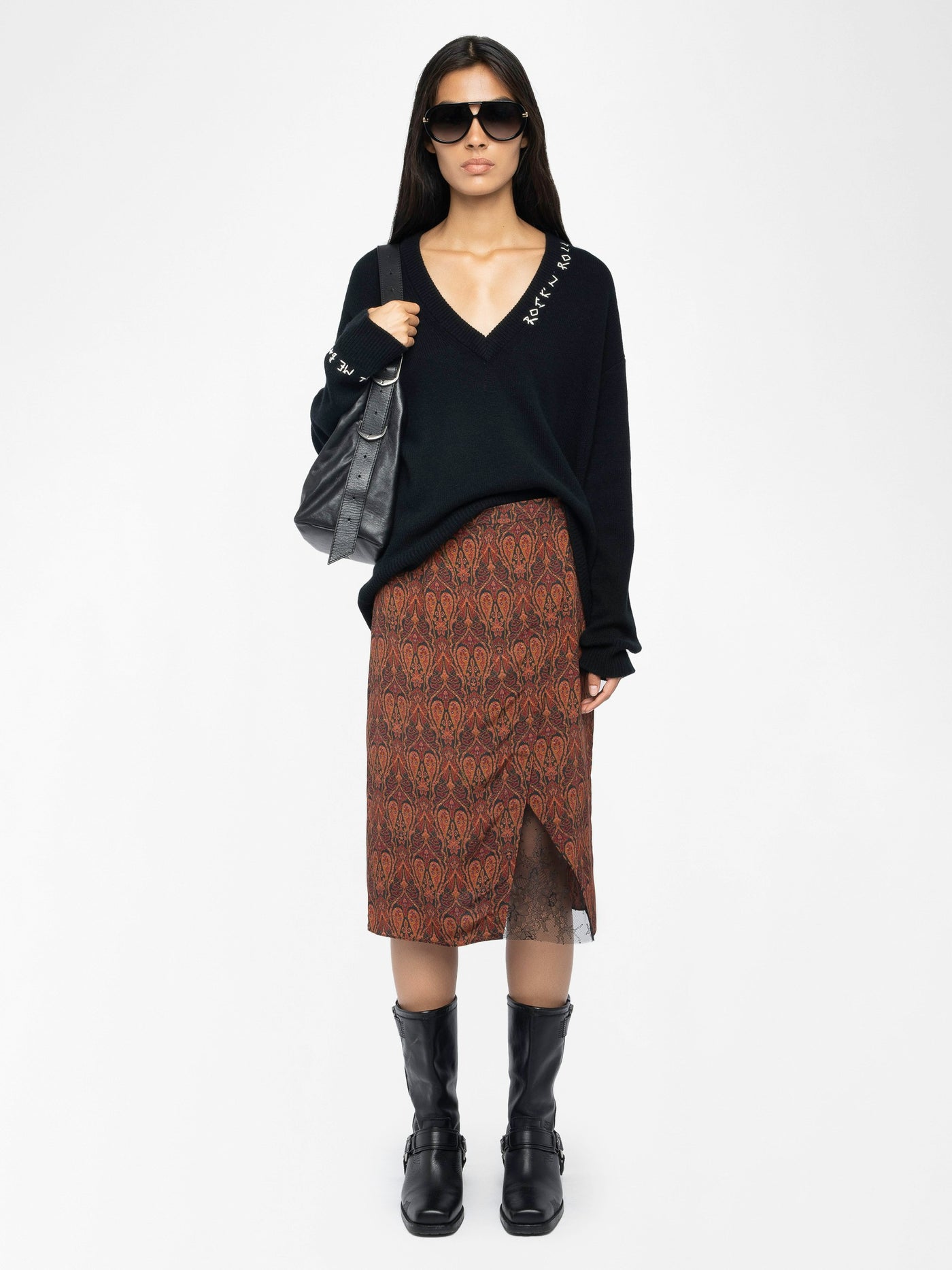 JULEN MIDI SKIRT IN BLACK