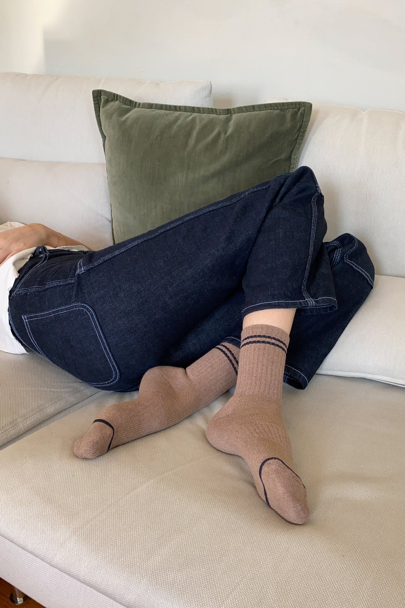 BOYFRIEND SOCKS IN COCOA - Romi Boutique