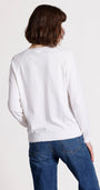 Minnie Rose CASHMERE FRAYED EDGE V NECK at Romi Boutique