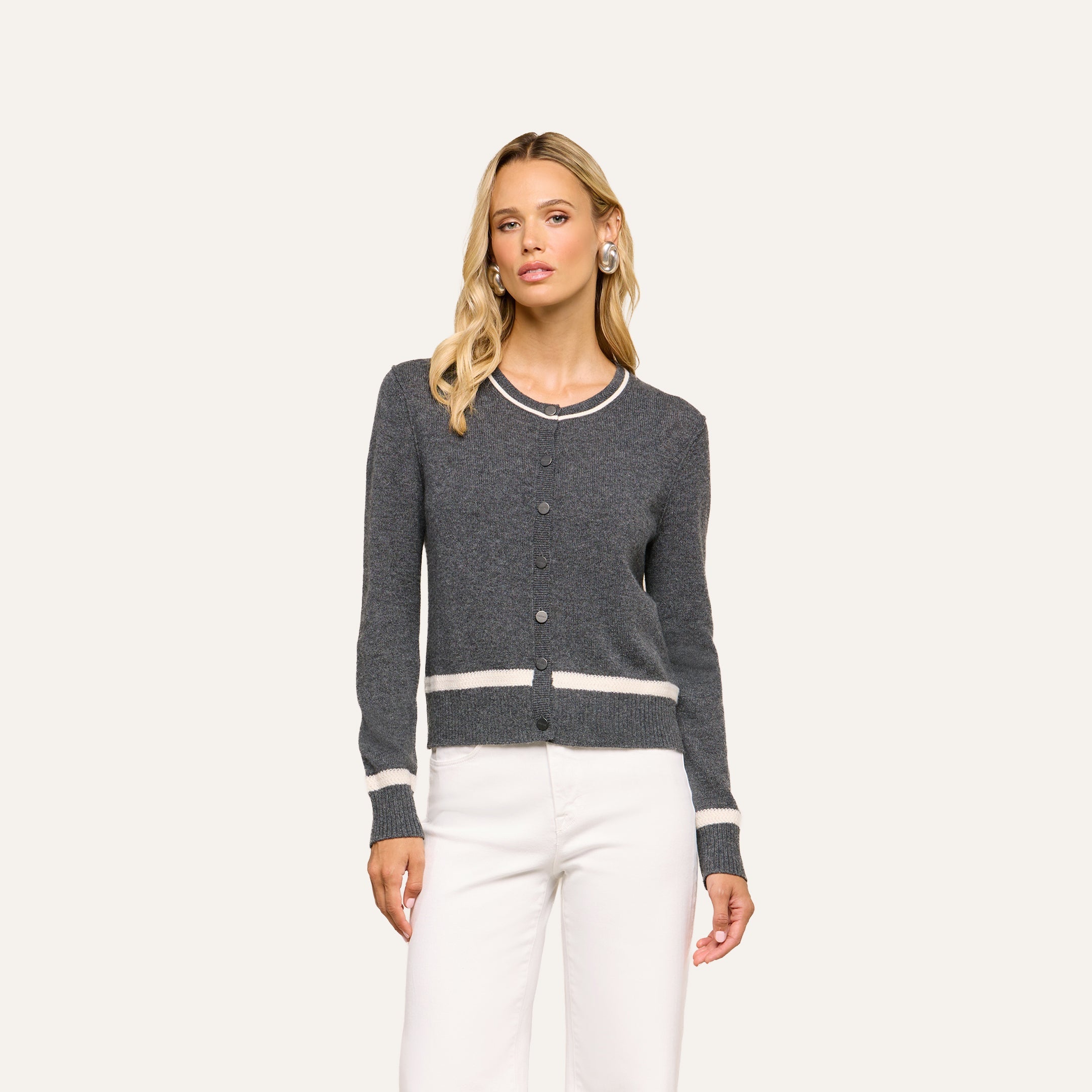 L'Agence Malone Cashmere Cardigan at Romi Boutique