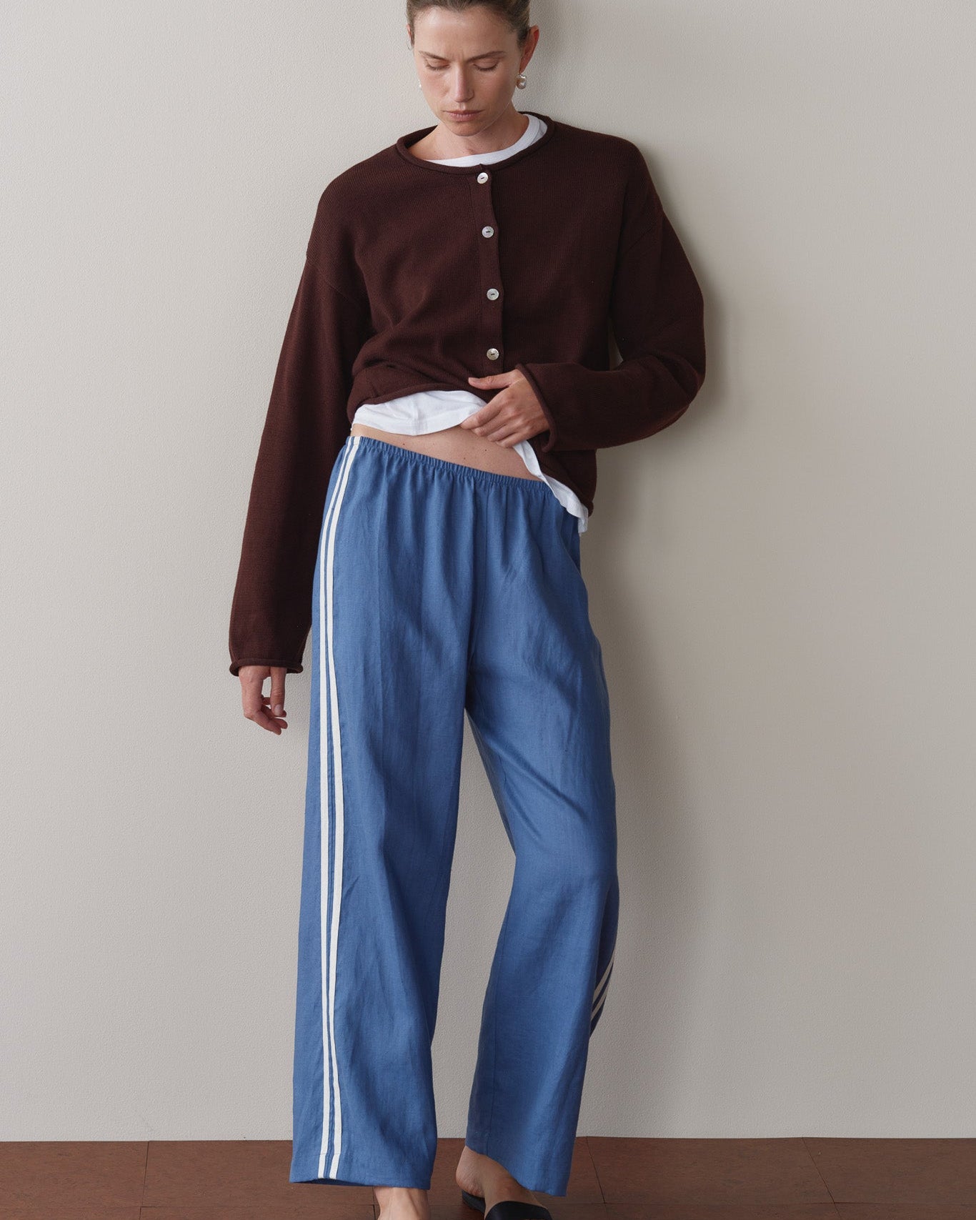 The Linen Crop Stripe Pant