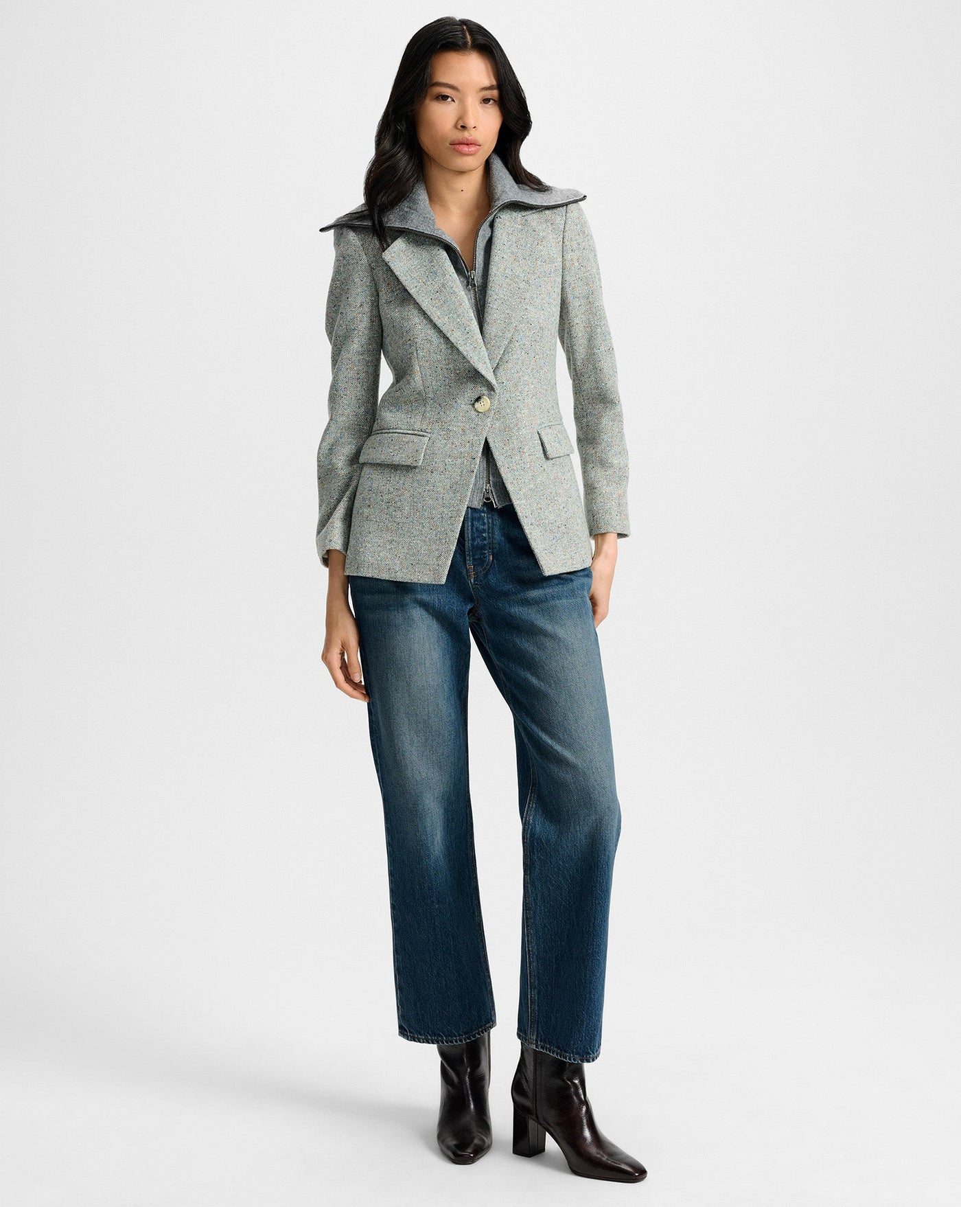 HEALY DICKEY JACKET IN ANTIQUE BLUE MELANGE