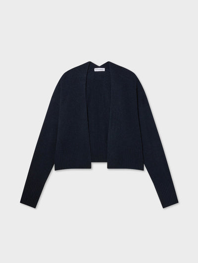 CASHMERE OPEN FRONT CARDIGAN IN DEEP NAVY