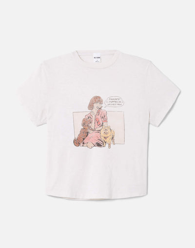 50S BOXY TEE PUPPIES IN VINTAGE WHITE