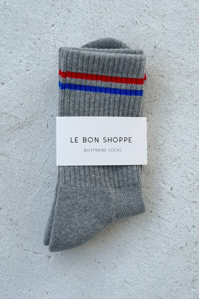 BOYFRIEND SOCKS IN TRUE GREY - Romi Boutique