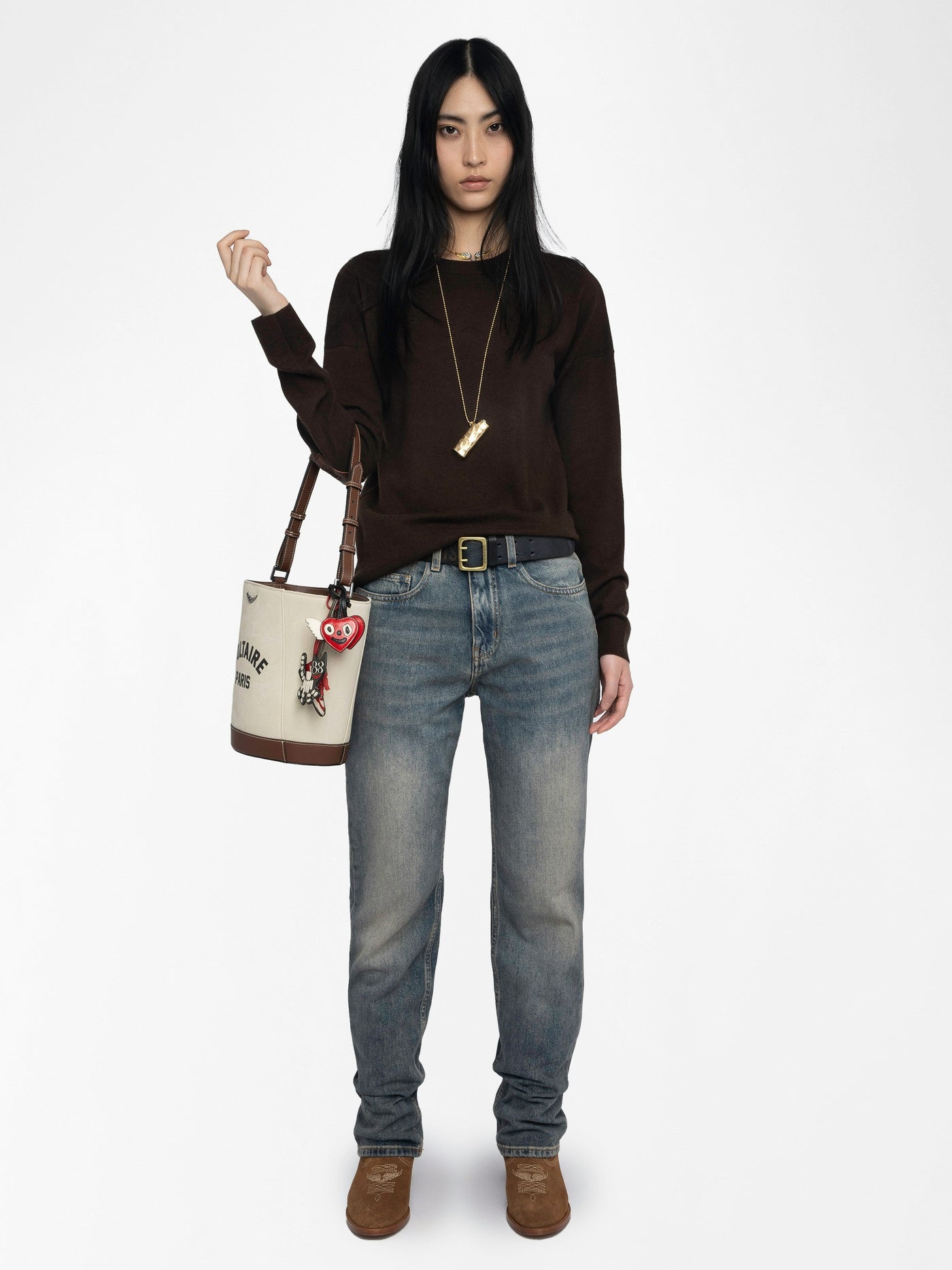 CICI SWEATER IN DARK CHOCOLATE