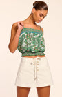 Ramy Brook MILEY SMOCKED SLEEVELESS CROP TOP at Romi Boutique