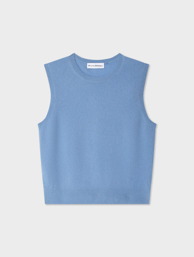 CASHMERE SHELL TANK IN SOFT BLUE
