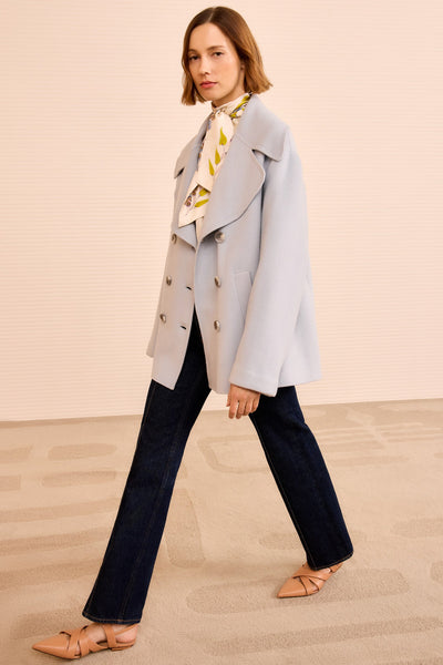 DIANA WOOL PEACOAT IN SLATE