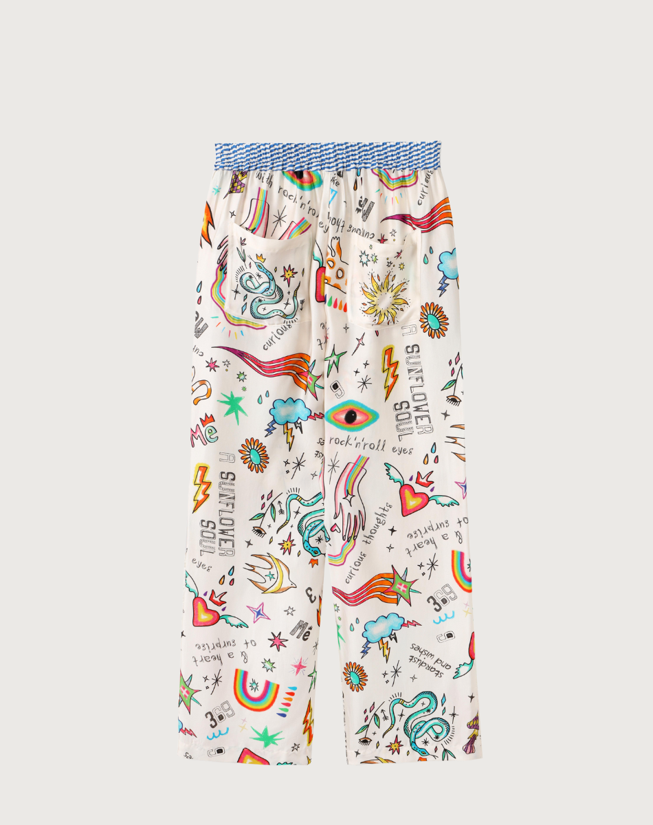 Me369 BAILEY STRAIGHT LEG PRINTED PANT at Romi Boutique