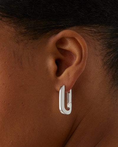 U-LINK EARRINGS IN PLATINUM - Romi Boutique