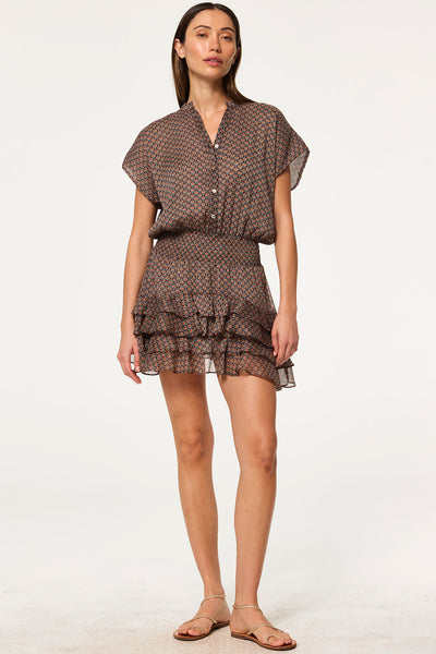 EVIE DRESS IN BROWN PAISLEY