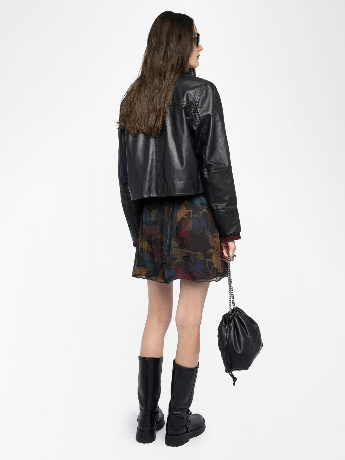 JADYS HORSES SKIRT IN DARK CHOCOLATE