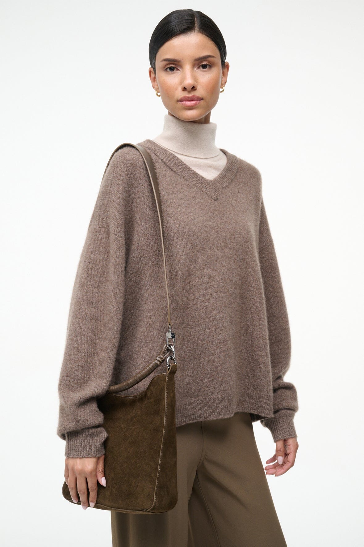 MEL SHOULDER BAG IN TRUFFLE SUEDE