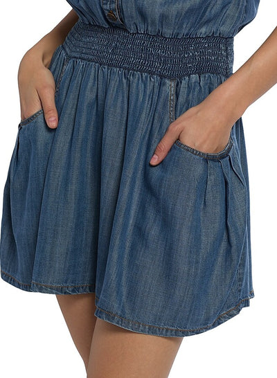 NORMAN DRESS IN CHAMBRAY - Romi Boutique