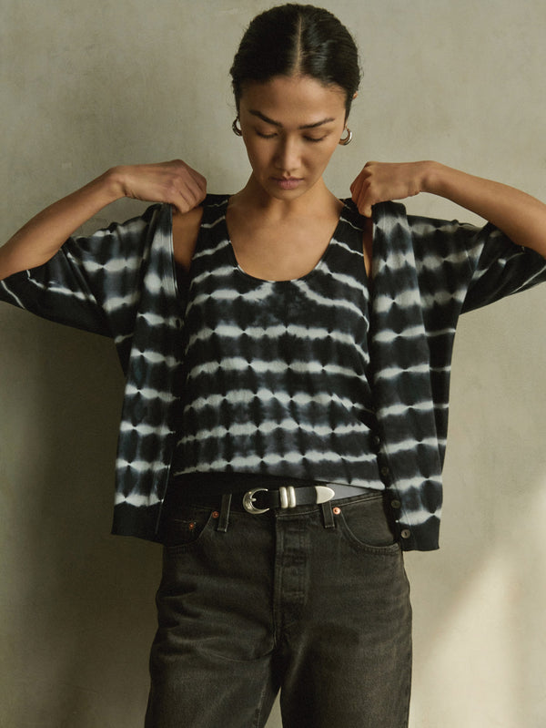 SIENNA SWEATER TANK IN TIE DYE STRIPE