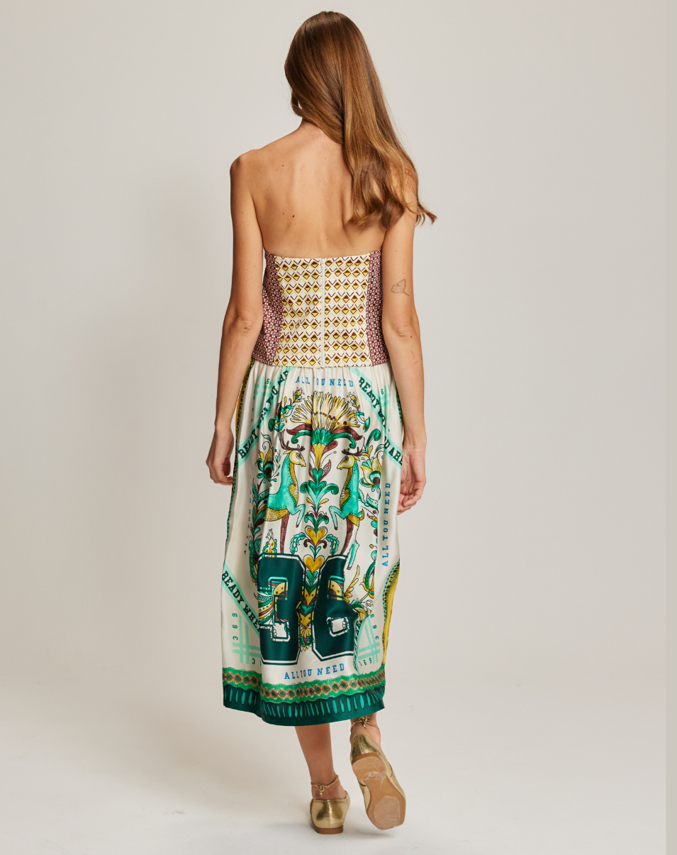 VANESSA MIDI SKIRT IN SPORTY JADE