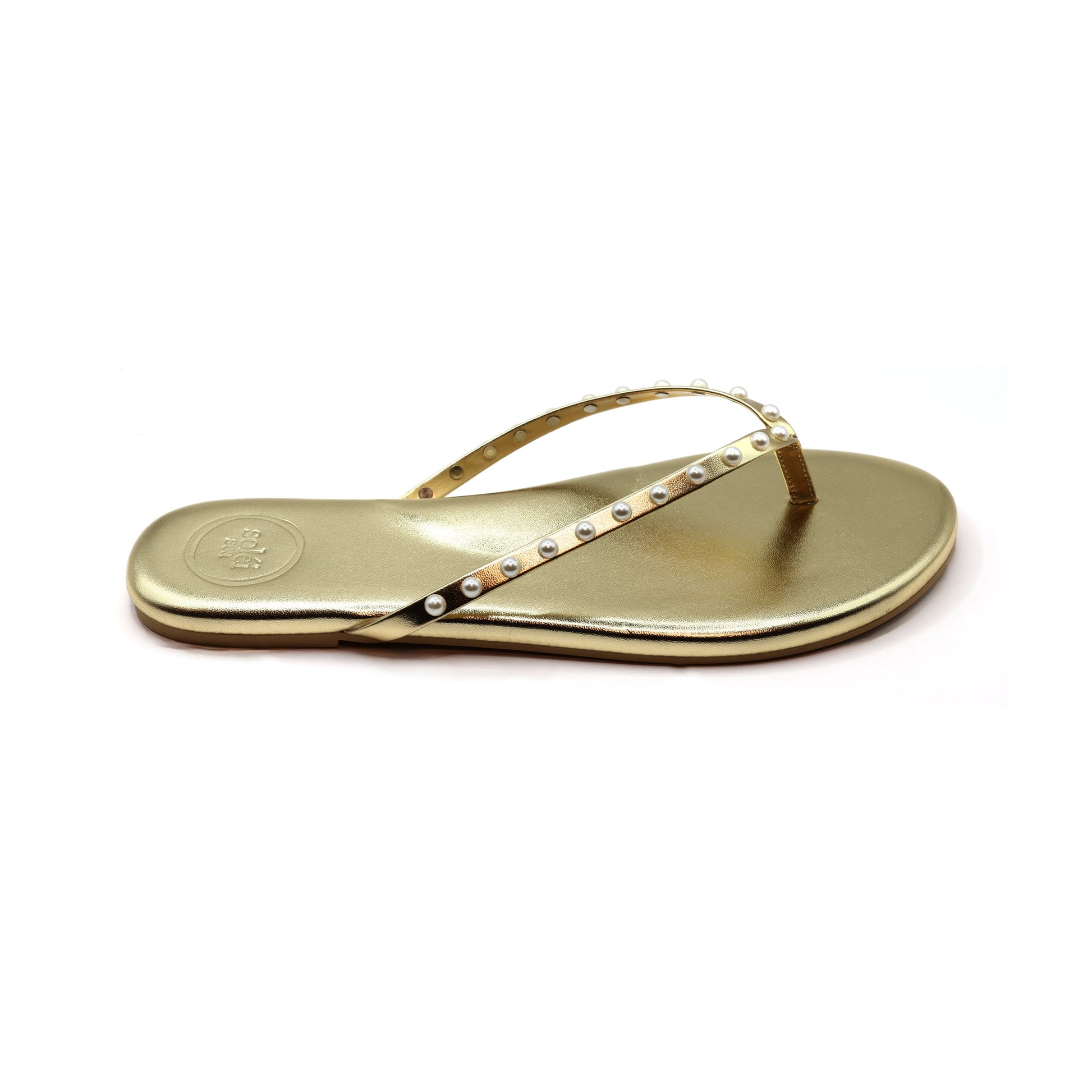 Solei Sea Indie Solid Metallic Gold With Pearls at Romi Boutique