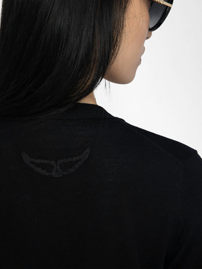 JEMMA WOOL CARDIGAN IN BLACK