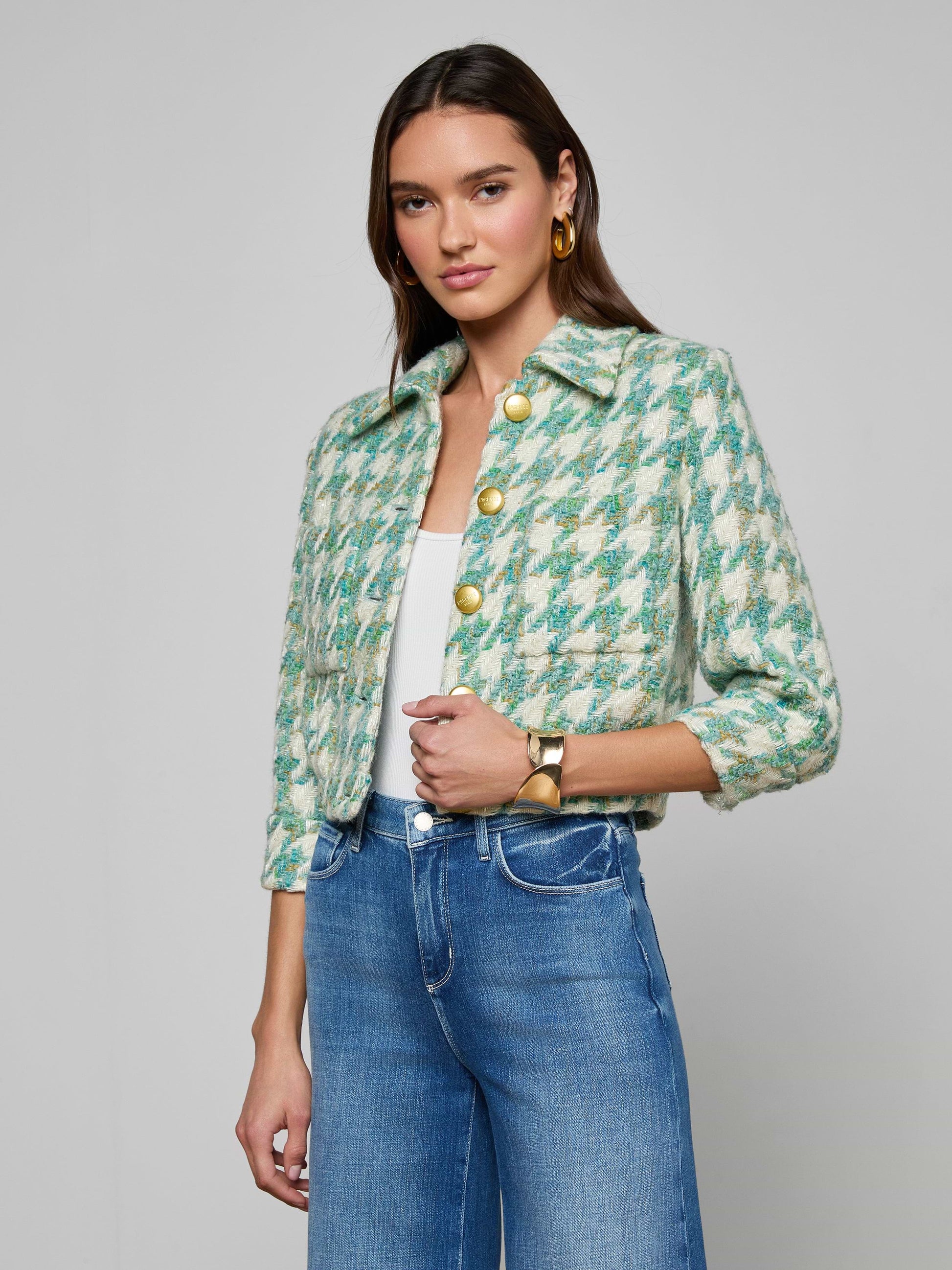 L'Agence JIA TWEED JACKET at Romi Boutique