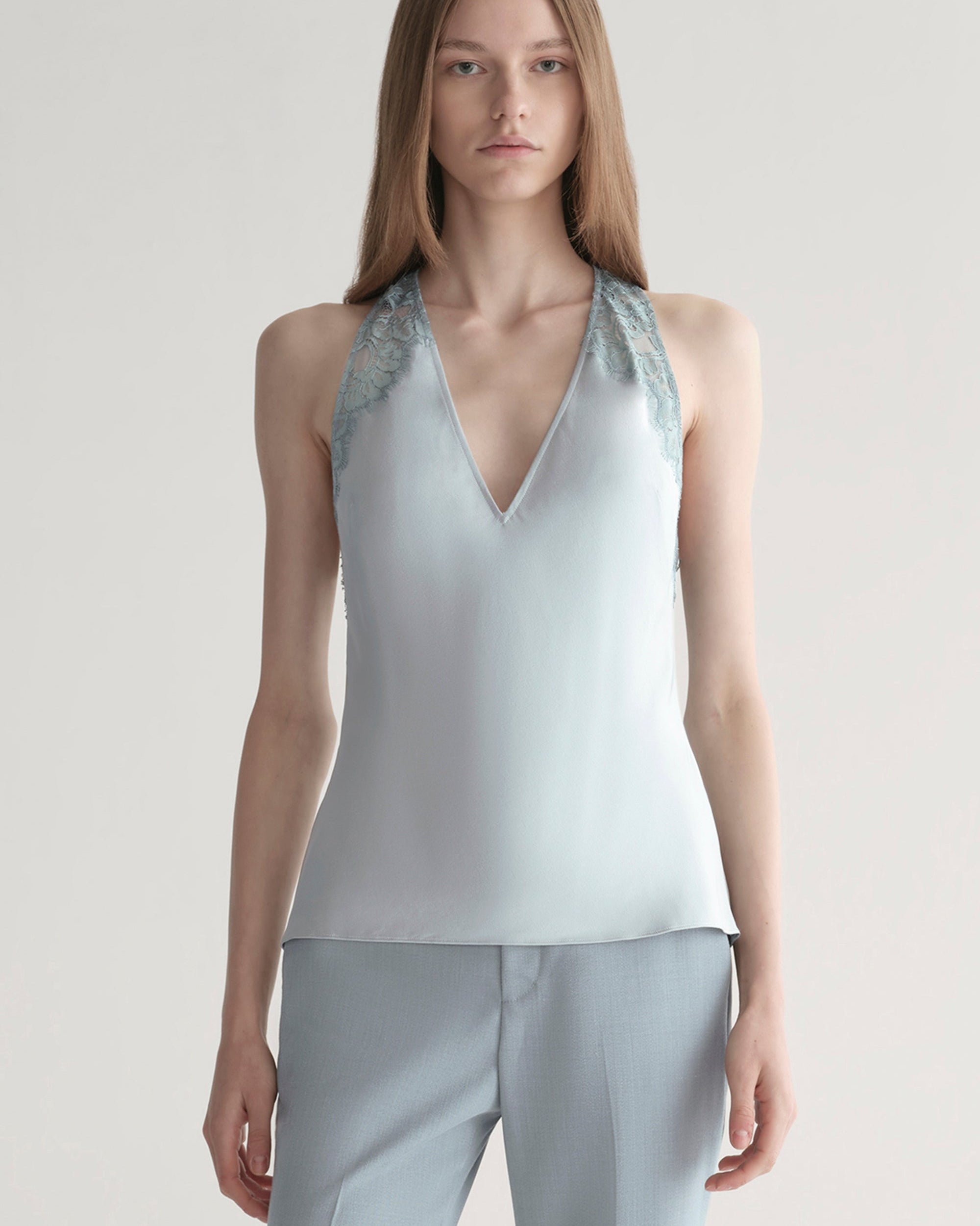 A.L.C Wes Satin and Lace Top at Romi Boutique