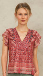 Mabe Darla Frill Short Sleeve Top at Romi Boutique