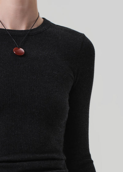 BINA CREWNECK IN HEATHER CHARCOAL
