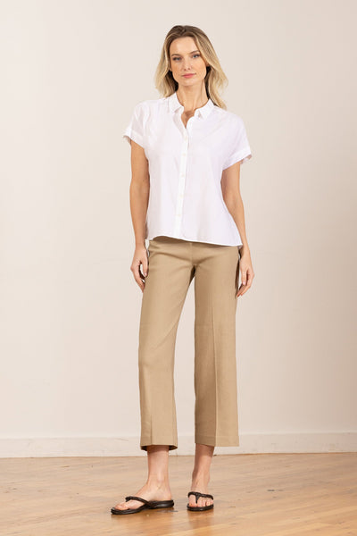 ALEX LINEN PANT IN KHAKI - Romi Boutique