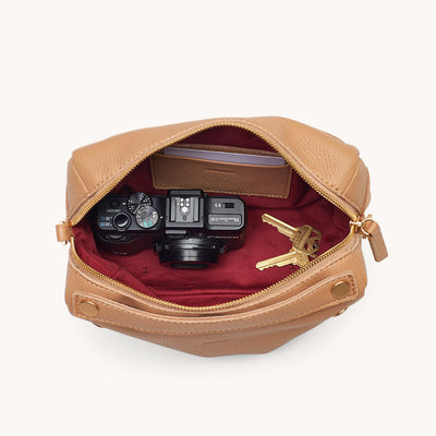 EVAN CROSSBODY SMALL IN TOAST TAN/BRUSHED GOLD