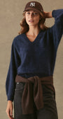 27 Miles Sue Fuzzy Cashmere V-Neck Pullover at Romi Boutique
