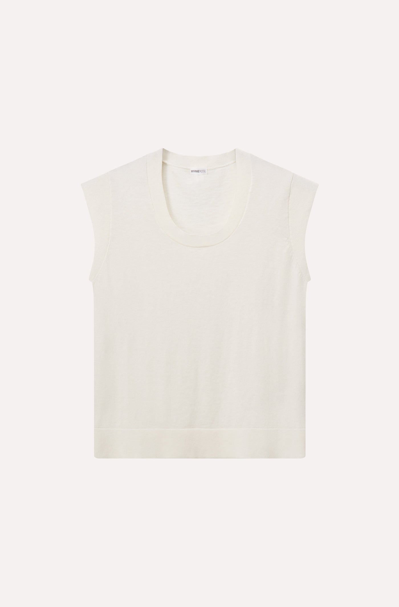 SUPIMA SCOOP NECK CAP SLEEVE TOP IN WHITE