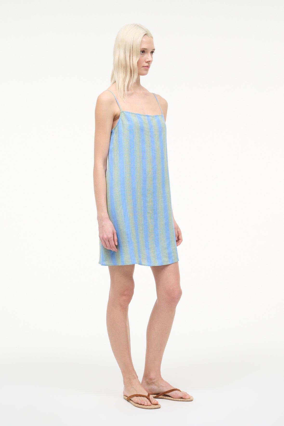Staud LAURA LINEN MINI DRESS at Romi Boutique