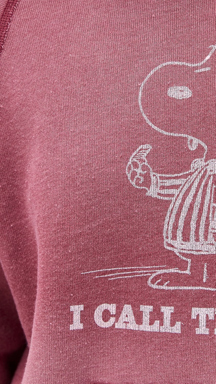 Re/Done THERMAL LINED RAGLAN HOODIE SNOOPY at Romi Boutique