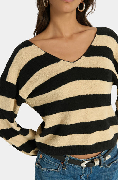 CARMINE PULLOVER IN BUTTERSCOTCH STRIPE