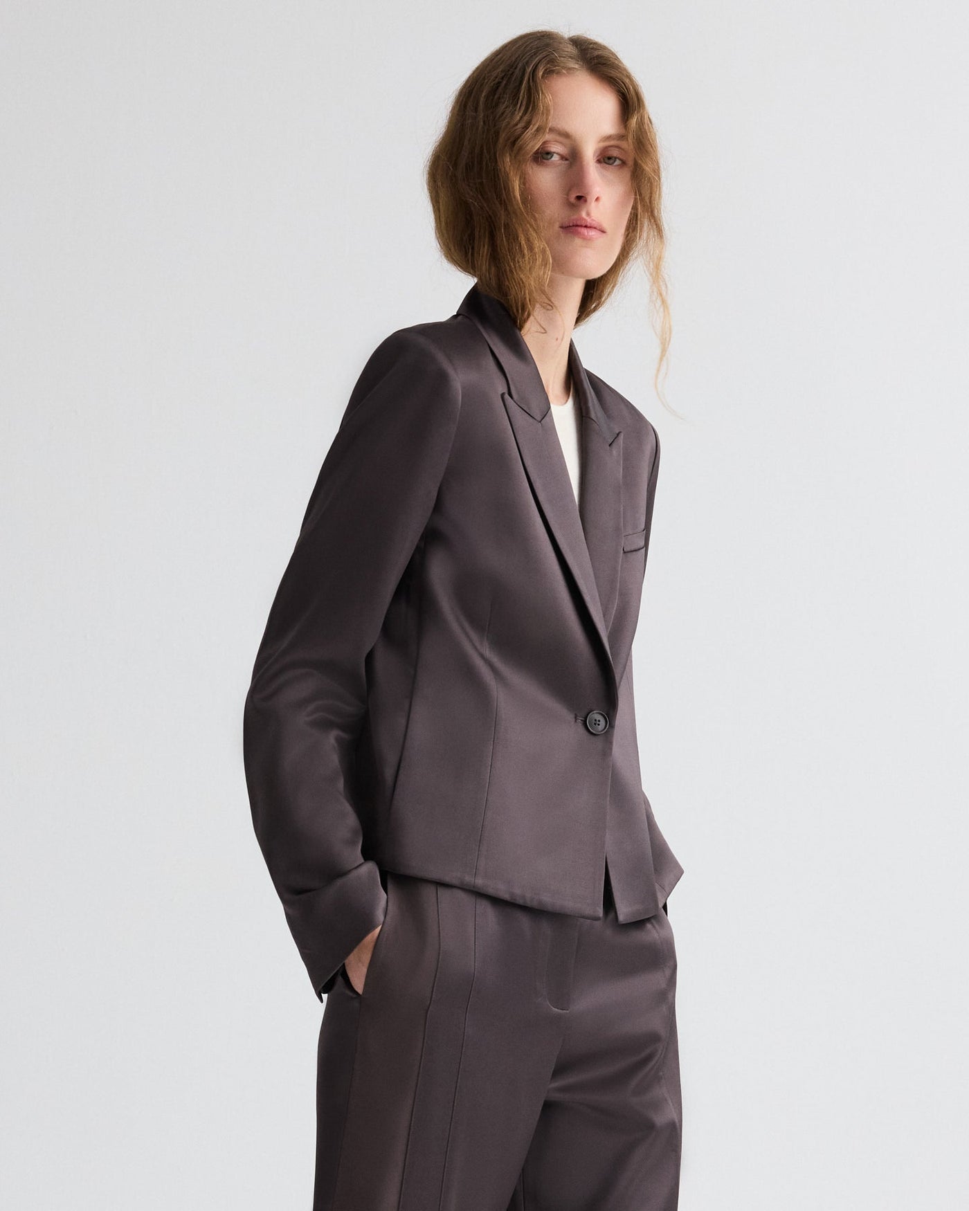 SAWYER BLAZER IN CHOCOLATE TORTE