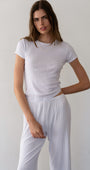 DONNI. THE POINTELLE BABY TEE at Romi Boutique