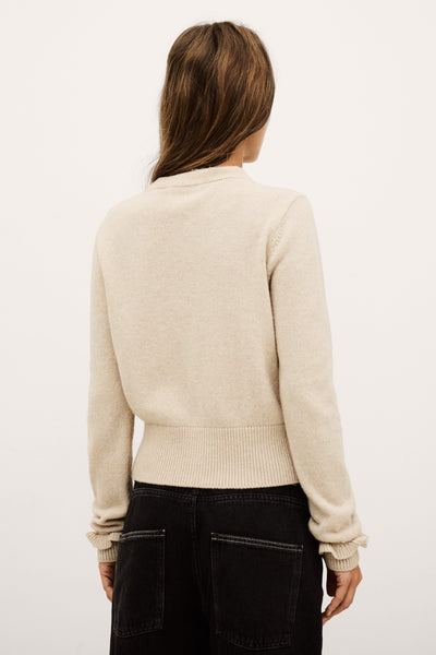 KARANTE CARDIGAN IN BEIGE CHINE