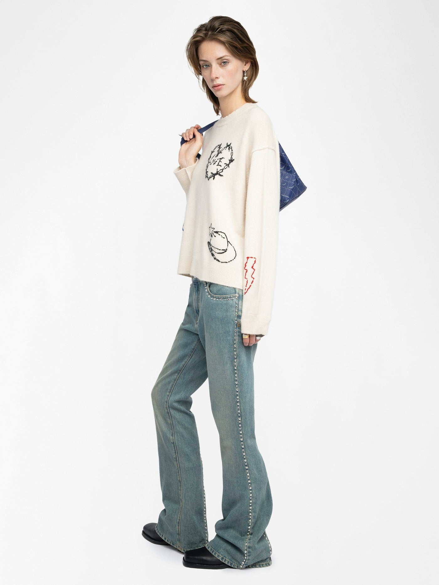 MARKUZ CASHMERE SWEATER IN ECRU