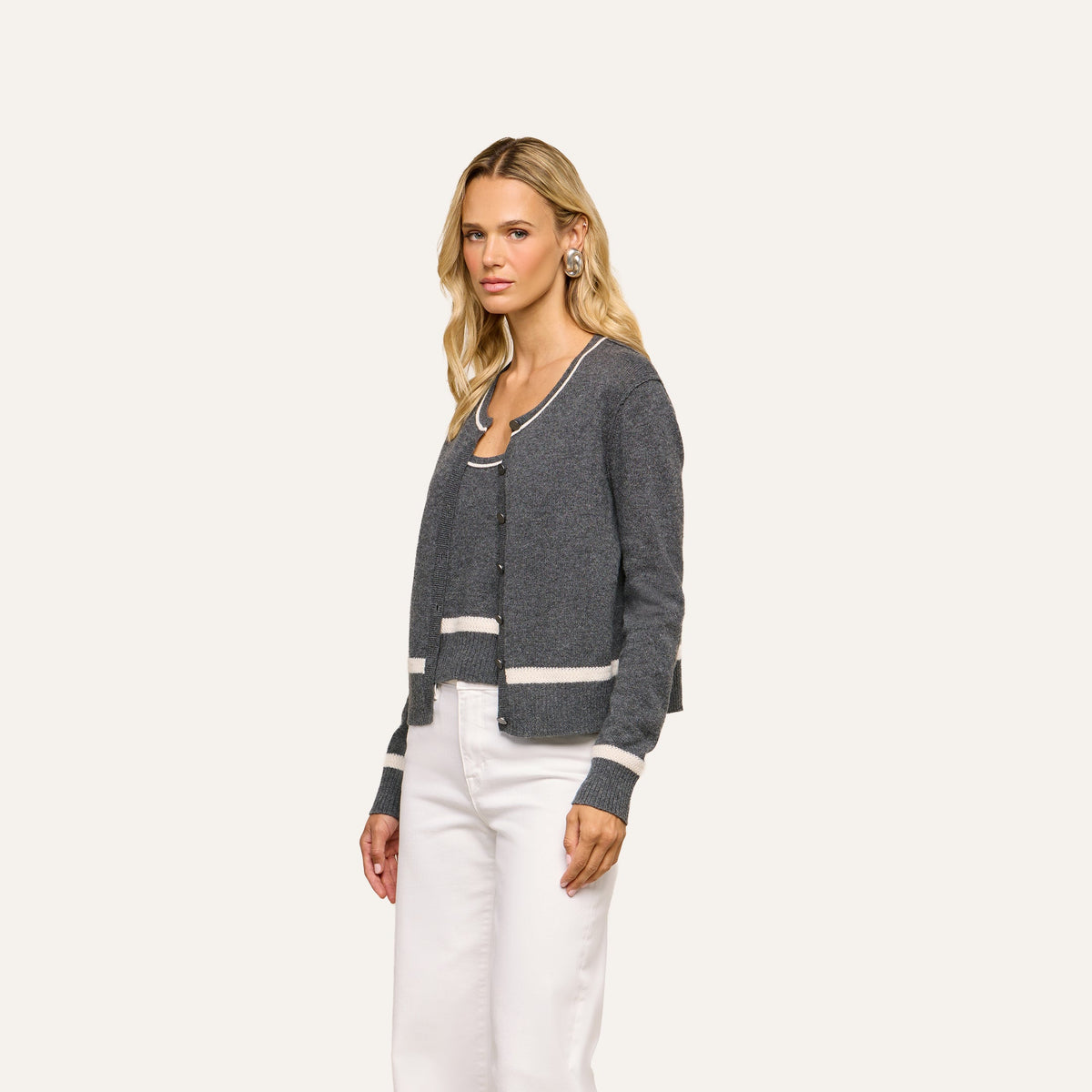 L'Agence Malone Cashmere Cardigan at Romi Boutique